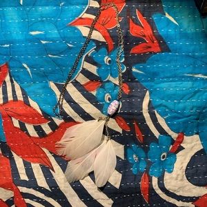 Beaded feather necklace